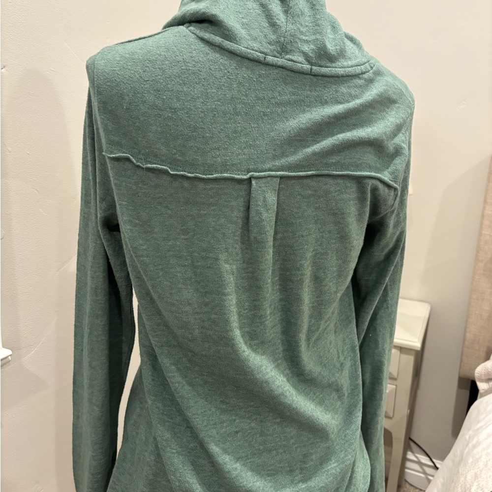 Prana Seafoam Green Hooded Henley Sweatshirt - Picture 2 of 5